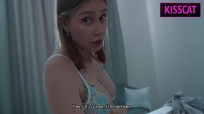 why step mom wakes with step son’s cock in hand post-fight — will she gets face cum in share bed?