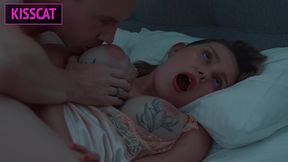 why step mom wakes with step son’s cock in hand post-fight — will she gets face cum in share bed?