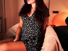 Cute curly brunette solo webcam masturbation