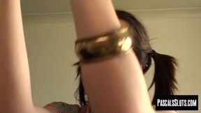 Slutty skank Liz Rainbow can barely endure the rough treatment from her master