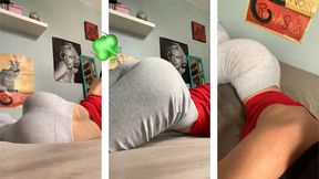 Bed farting and moaning