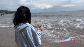 Innocent and petite Selina Imai hanging out on a trip giving awesome roadhead GFE/POV Session