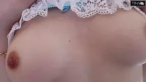 Blonde beauty gets a surprise deep-throated blowjob and intense fuck