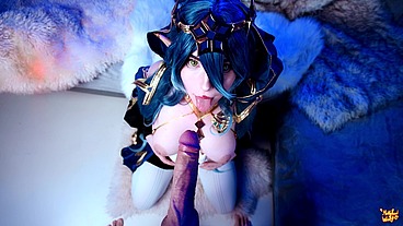 Genshin Impact. Layla swallows a big cock down her throat - Mollyredwolf