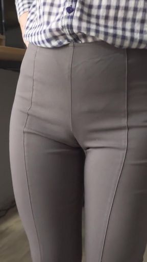 Naughty Secretary Seduces You With Her Cameltoe In Tight Trousers   Clip 1