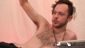 ”Beautiful gay Woody Johnson cums hard after dick tugging”