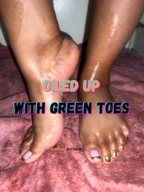 Oiled Up With Green Toes
