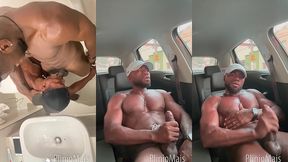 fodendo o vizinho ate gozar e ainda batendo uma no carro!