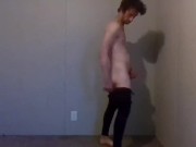 Trying clothes on dressing and undressing - Black Jeggings part 7