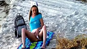 Ashlyn Lee goes fishing, but she would rather enjoy a masturbation session on the sand. She gets caught on-camera by our voyeur videographer.