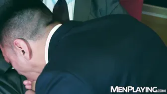 Axel Brown Bareback Fucked by Gustavo Cruz in Suit Sex Session