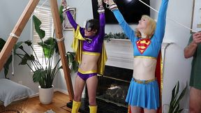 sgbg2-3) batgirl (monica sexxxton) and supergirl (karlee paige) bondage fucking strap-on fucking blowjobs and toys