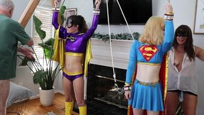 sgbg2-3) batgirl (monica sexxxton) and supergirl (karlee paige) bondage fucking strap-on fucking blowjobs and toys