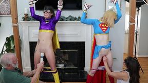 sgbg2-3) batgirl (monica sexxxton) and supergirl (karlee paige) bondage fucking strap-on fucking blowjobs and toys