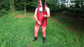 Raw Unedited Crossdresser in Lingerie Outside