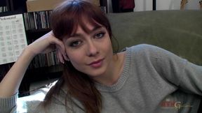 Brunette bombshell zoe voss at the interview
