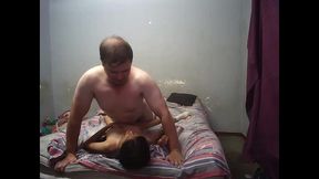 step daddy fucks petite skinny perfect body vergin step daughter , doggystyle, missionary & she gets on his huge cock to big for her & end scene with cum on boobs