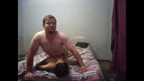 step daddy fucks petite skinny perfect body vergin step daughter , doggystyle, missionary & she gets on his huge cock to big for her & end scene with cum on boobs