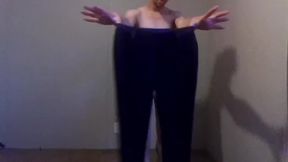 Trying Clothes on Dressing and Undressing - Black Jeggings Part 7