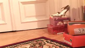 A Sexy Girl Tries on Shoes in a Store, but the Clerk Is a Lesbian Slut with a Fetish for Feet