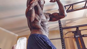 Hallelujah Johnson Tall Dark Chocolate muscles tattoos hairy BBC solo Masturbating