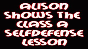 Alison shows the class a selfdefense lesson