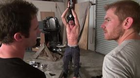 Bound Lance Hart Receives Footjob While Riding Dildo