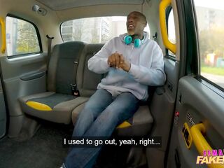 Female Fake Taxi - Scottish blond Samantha Joiner rides UK DJ's large ebony rod