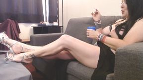 Sexy Long Legs Silver Strappy Heels