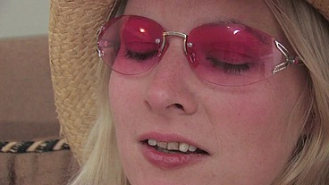 Amateur Blonde Pink Glasses