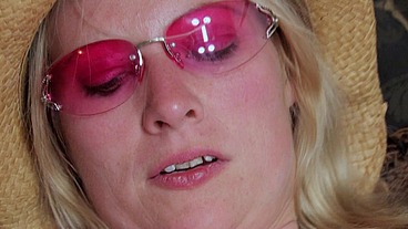 Amateur Blonde Pink Glasses