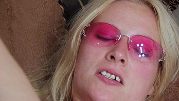Amateur Blonde Pink Glasses