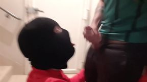 Masked Closeted Guy Sucks Bahian&rsquo_s Big Cock on Fire Escape