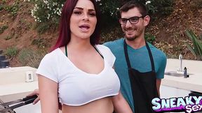 Logan Long gets blown in the great outdoors by Skyla Novea