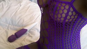 Purple Bodystocking Cum