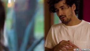 Stepmom Teases Stepson with a Sultry Pose and Intimate Moments
