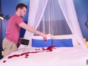 MEN - Colton Grey gets joined by Roman Todd in the shower to start him off with a nice, wet VDAY blo