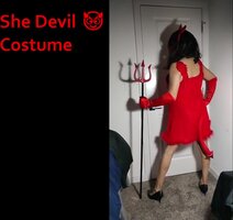 Sassy Latina Sissy CD Veronica Crossdresses in Red Hot She-Devil