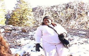 Two honey black babes share a big ebony dick in a threeway fuck