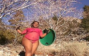Two honey black babes share a big ebony dick in a threeway fuck