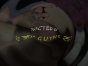 Morning boner after a beach party on a bus stop balcony