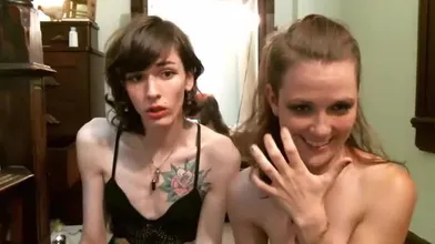 Shemale And Her Girlfriend Fool Around On Cam