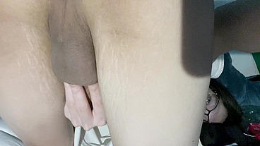 Horny Lilia Lust masturbates with a glass butt plug