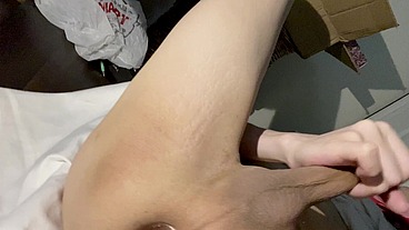 Horny Lilia Lust masturbates with a glass butt plug