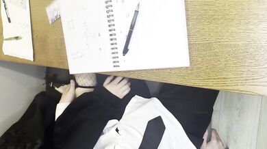 Alt classmate gives a rough blowjob in class before begging for cum in the bathroom