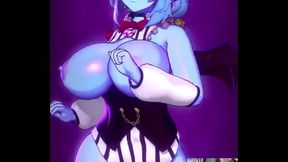 Big Milky Topless Blueberry Succubus Shakes Her Thicc Tits To A Club Beat
