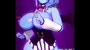 Big Milky Topless Blueberry Succubus Shakes Her Thicc Tits To A Club Beat
