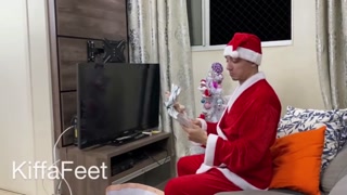 Prev Kiffa in bad girl and steals Santa Gifts FOOT WORSHIP FOOT GAG FOOT SLAP FOOT DOMINATION