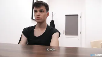 Tall Twink Gets Interviewed and Fucked Hard by Hung Boss at Office Desk