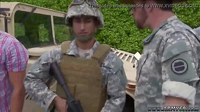 Hot Military Action: Black Man Gives Blowjob to Straight Guy